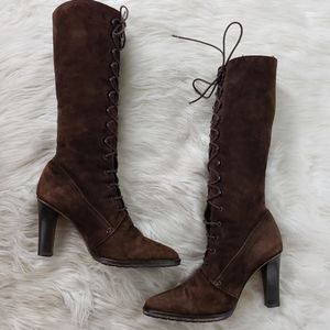 J. Crew Brown Suede Knee High Heel Boot Size 9